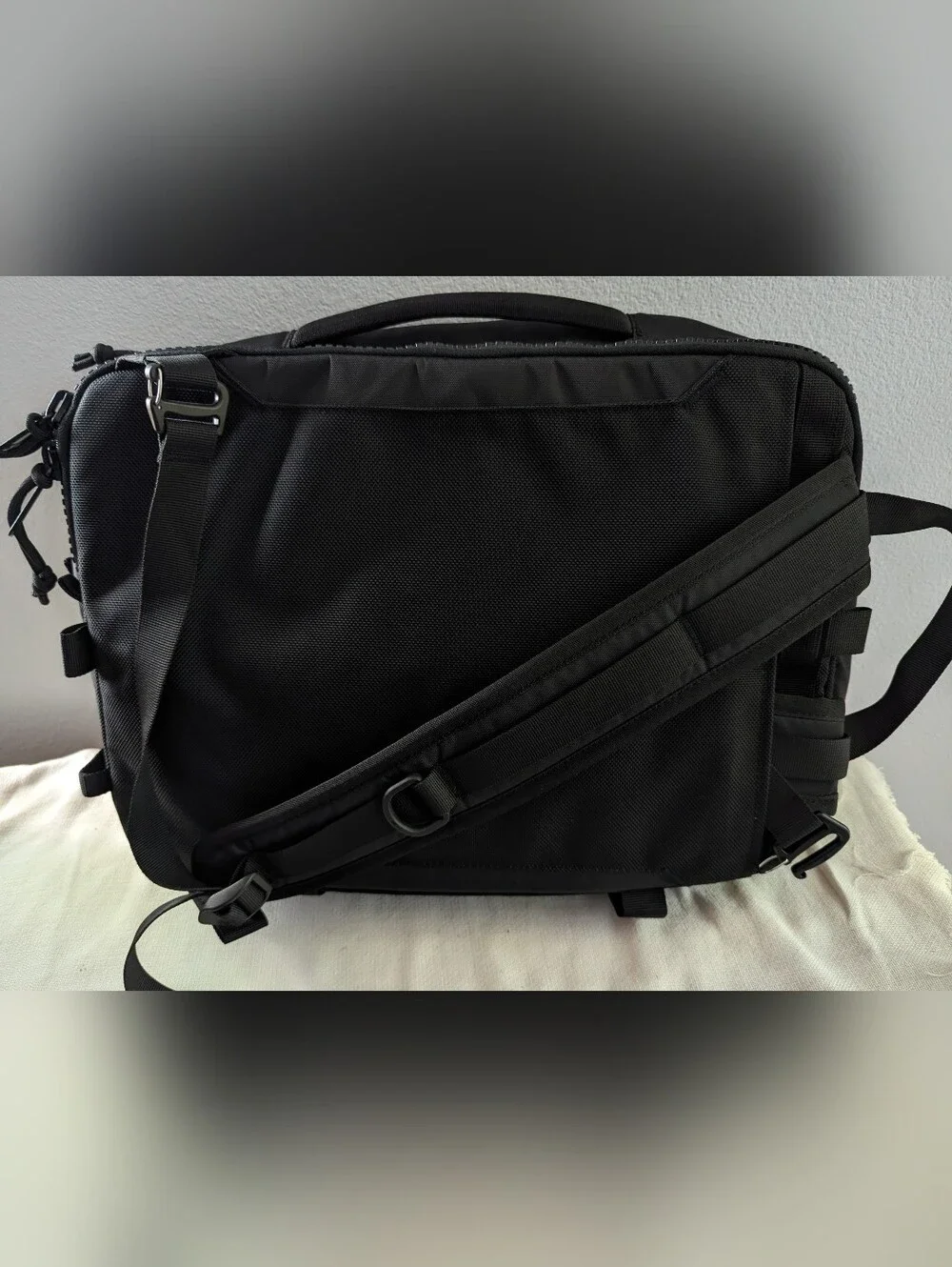 Topo Designs Global Briefcase 3-Way Backpack Laptop Bag NWOT Black Logo